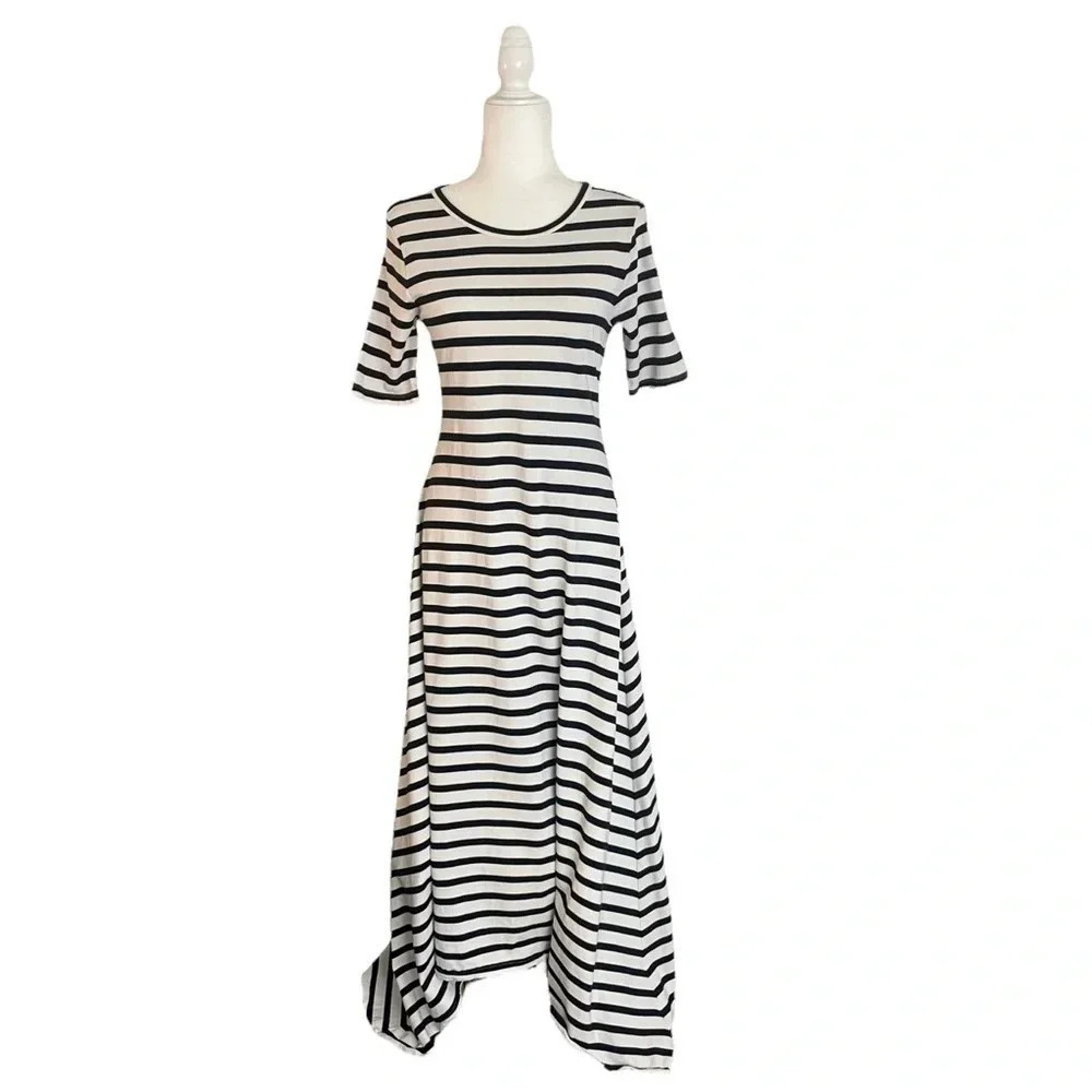 J.Crew High-Low Icon Navy Stripe Maxi Dress Size Small - Picture 3 of 6